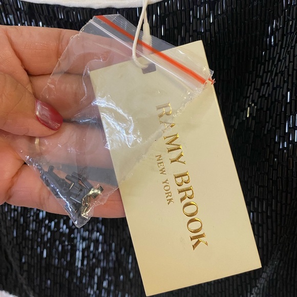 Ramy Brook Ariel Dress Black and Cream Mini beaded Evening Dress  size 10 - Picture 4 of 12